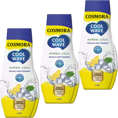 COSMORA COOLWAVE LIME TALC POWDER FOR REFRESH BODY WITH LEMON FRAGNANCE PACK OF 150g x 3(3 x 150 g)