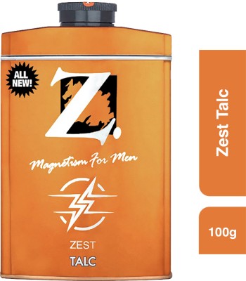 Z - Magnetism for Men Zest Talcum Powder, Citrusy, Fresh Fragrance, Long Lasting Freshness(100 g)