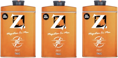 Z - Magnetism for Men Zest Talcum Powder, Citrusy, Fresh Fragrance,(3 x 100 g)