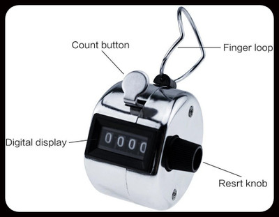 Hari Sharnam Mini Hand Tally Counter Finger Ring Digital|Silver_HS7 Analog Tally Counter(Silver, Black Pack of 1)