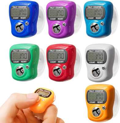 Fashion Appearance 5 Digit LCD Electronic Digital Display Finger Hand Tally Counter Digital Tally Counter(Multicolor Pack of 5)