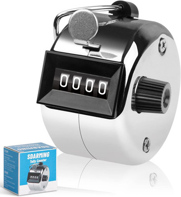 ZehrVibe Tally Counter, 4-Digit Clicker Counter, Metal Hand Tally Counters Analog Tally Counter(Silver Pack of 1)