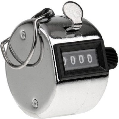 Protos Metal Hand Digital Tally Counter with Reset Knob Heavy Duty Material Analog Tally Counter(Silver Pack of 1)