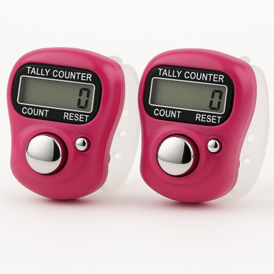 DEGNO Digital finger counter electronic digital tasbih Jaap Mantra finger ring Digital Tally Counter(Pink Pack of 2)