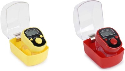 Aim Emporium Finger Hand Tally Counter With Led Light Digital Tally Counter(Yellow, Red Pack of 2)