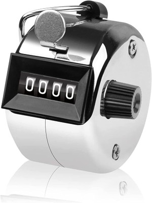 Bluedeal 4 Digits Hand Held Tally Counter Numbers Clicker (Silver) Digital Tally Counter(Multicolor Pack of 1)