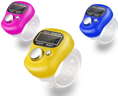 DIAMOND STEEL Digital Head Electronic Tally Counter |Finger Ring Counting Device Pack 3 Digital Tally Counter(Multicolor)