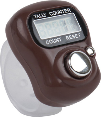 CITYCART Mini Hand Tally Counter Finger Ring Digital Electronic Head Count Code-103 Digital Tally Counter(Brown, White Pack of 1)
