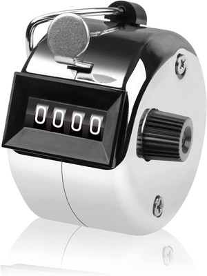 VVG TRADERS Tally Counter, 4-Digit Clicker Counter, Metal Hand Tally Digital Tally Counter(Silver)