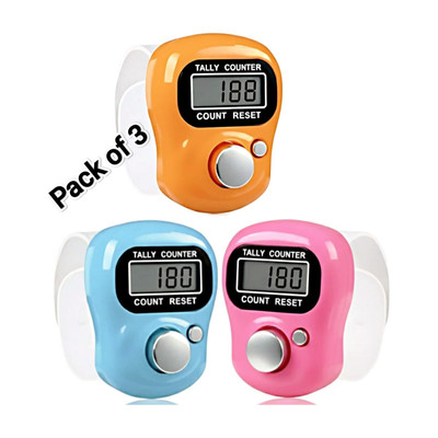 ARRUM Hand Name Jap Portable Finger Counting Machine for Tasbih Digital Tally Counter(Multicolor Pack of 3, Buyer Will Receive Any Colour Tasbeeh On Order (NO FIX COLOUR WILL COME))