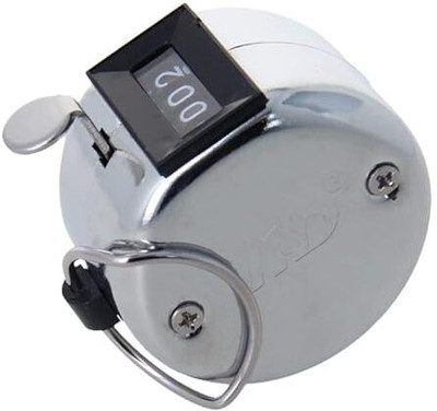 CAMPSOR Digital Tally Counter Capacity 0000 - 9999 TK-4598 Digital Tally Counter(Silver)