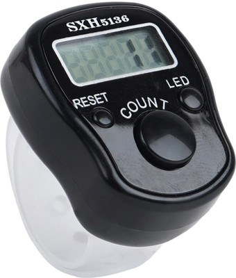 DEGNO Electronic Digital Counting Machine LED light Jaap tasbih finger ring with box Digital Tally Counter(Black Pack of 1)
