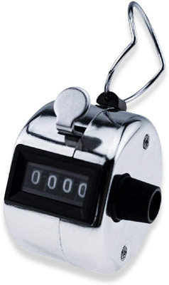 Fashion Appearance Digit Number Lap Counter Manual Mechanical Clicker with Finger Ring Digital Tally Counter(Silver Pack of 1)