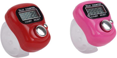 Anshi Mini Hand Counter Finger Ring Digital Electronic Head Count Code-68 Digital Tally Counter(Red, Pink Pack of 1)
