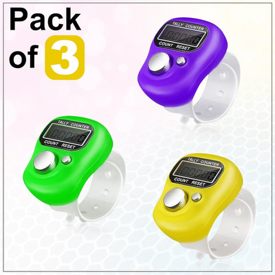 DEGNO jap counter tally counter finger ring digital tasbih chanting mantra counter Digital Tally Counter(Multicolor Pack of 3)