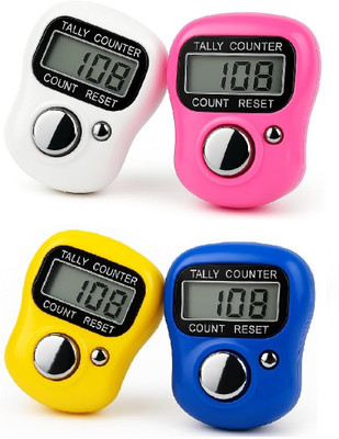 Uniqon (4 Pcs) Digital 5-Digit Chanting Mantra Finger Tally Counter For Naam/Mala Japa Digital Tally Counter(Multicolor Pack of 4)