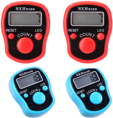 Barkati LED Manual Hand Finger,Counter Digital Counting Machine Counter pack of 4 Digital Tally Counter(Multicolor Pack of 4)