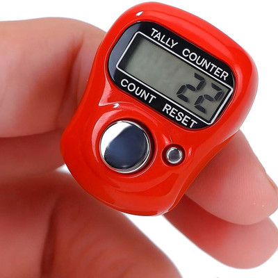 DEGNO Digital finger counter ring digital tasbih jap mantra counter ring machine Digital Tally Counter(Red Pack of 1)