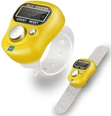 Bitor Finger Tally Counter _po2_mutlicolor_QQ85 Digital Tally Counter(Yellow Pack of 2)