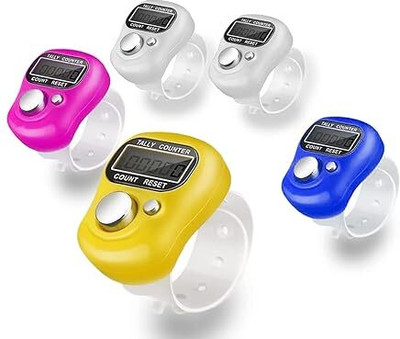 ABC Multiuse Finger Counter Finger Counting Machine Digital Tally Counter Pack of 5 Digital Tally Counter(Multicolor)