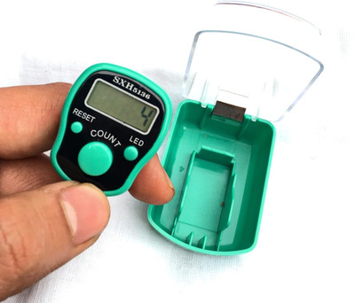 DEGNO LED light Electronic Digital Counting Machine Jaap tasbeeh finger ring with box Digital Tally Counter(Green, Black Pack of 1)