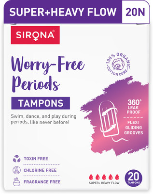 SIRONA Periods Made Easy Non Applicator Tampons for Heavy Flow Tampons(Pack of 20)