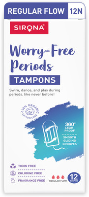 SIRONA FDA Approved Non Applicator Tampons for Medium Flow Tampons(Pack of 12)