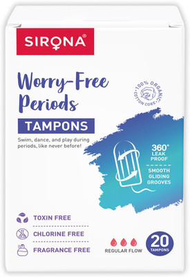 SIRONA FDA Approved Non Applicator Tampons for Regular Flow Tampons Tampons(Pack of 20)