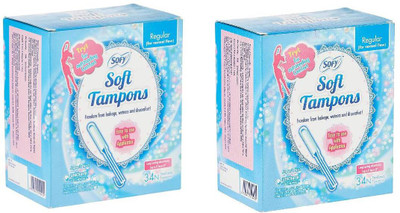 SOFY Soft Regular Tampoons-34 Pcs.(Pack of 2) Tampons(Pack of 68)