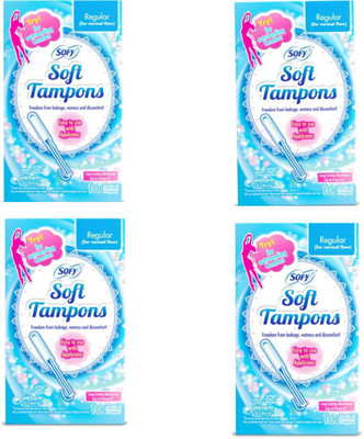 SOFY Soft Regular Tampoons-10Pcs.(pack of 4) Tampons(Pack of 40)