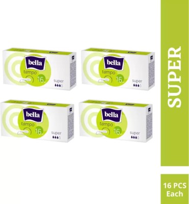 Bella Tampons Easy Twist Super 16 Pcs Each (4PKT) Tampons(Pack of 64)