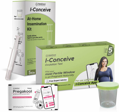 Neodocs I-Conceive Home Insemination + 5 Digital Ovulation Test Kits | 1 Pregnancy Kit Tampons(Pack of 5)