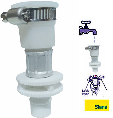 Siana Washing Machine Inlet Hose Faucet Water Connector with Metal Hose Clamp Tap Adapter