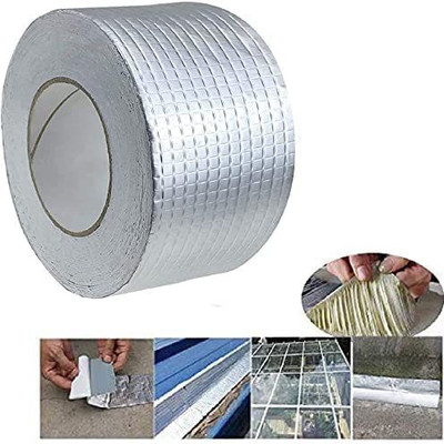 Votvy Aluminium Foil Waterproof Adhesive Rubber Tape For Leakage Water Tank Roof, Pipe 2 cm Duct Tape(Silver Pack of 1) Votvy Aluminium Foil Waterproof Adhesive Rubber Tape For Leakage Water Tank Roof, Pipe 2 cm Duct Tape(Silver Pack of 1)