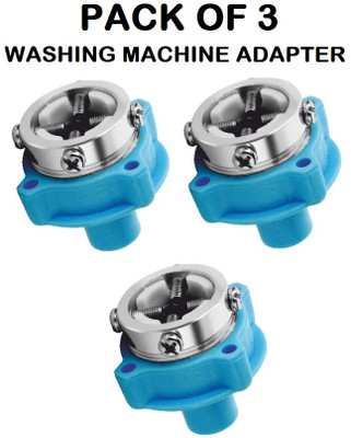 REIOENT PACK OF 3 Water Tap Adapter for Fully Automatic Washing Machine Inlet Hose -Blue Tap Adapter