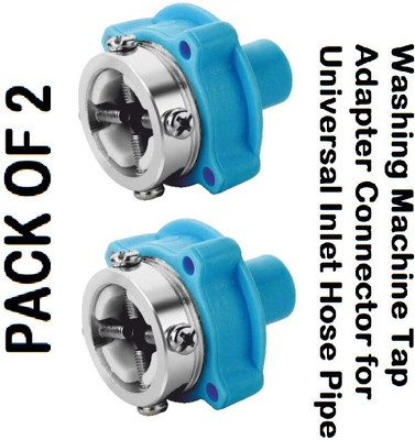 REIOENT PACK OF 2 Water Tap Adapter for Fully Automatic Washing Machine Inlet Hose -Blue Tap Adapter