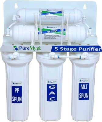 PureMyst 5-Stage Non-Electric Gravity Base Water Purifier - UF Membrane, Activated Carbon Tap Mount Water Filter