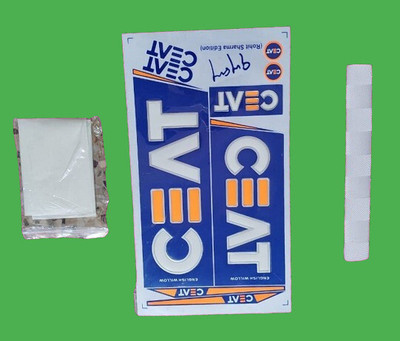 CEAT HITMAN ROHIT SHARMA L-091 GLOSSY SHINE SELF ADHESHIVE WITH GRIP AND FIBER TAPE Bat Sticker(Blue)
