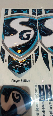 SPORTSWORLD players 3d laminated embossed Bat Sticker(Blue)