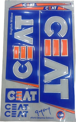 VSM CEAT-3D-EMBOSSED Bat Sticker(White, Blue, Orange)