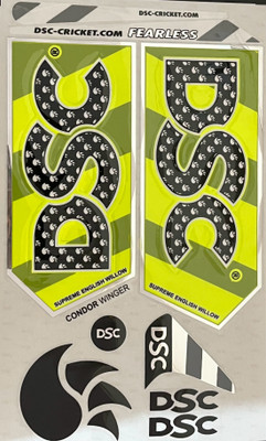 Kyrios DSC 3D EMBOSSED Cricket Bat Sticker Premium Quality Self Adhesive 1 Set Bat Sticker(Multicolor)