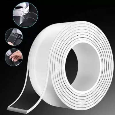 Bletilla Double Sided Adhesive Tape 3 Meter Heavy Duty - Adhesive Tape for Walls Grip Tape(White)