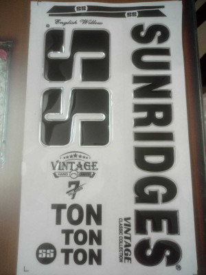 SPORTSWORLD VINTAGE FINISHER 7 BLACK 3D EMBOSSED LAMINATED Bat Sticker(Black)