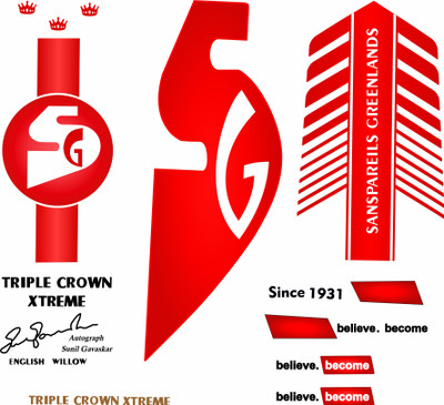 CANDLE Triple Crown Classic English Willow Bat Sticker(Red)