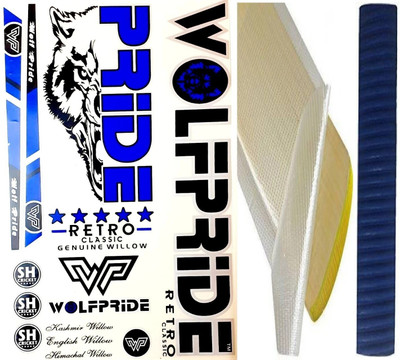 WOLF PRIDE B/BLUE RETRO CRICKET BAT STICKER COMBO KIT (STICKER, ANTI SCUFF SHEET) Bat Sticker(Multicolor)