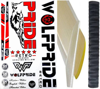WOLF PRIDE B/RED RETRO CRICKET BAT STICKER COMBO KIT (STICKER, ANTI SCUFF SHEET Bat Sticker(Multicolor)