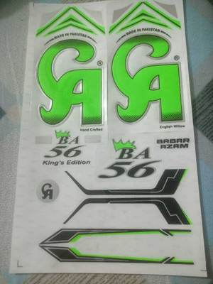 SPORTSWORLD CA BABARAZAM NEW BA56 EMbossed Bat Sticker(Green, Black)