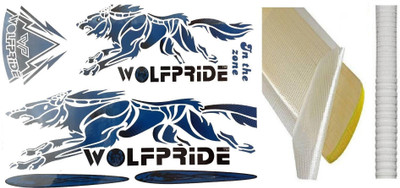 WOLF PRIDE WP IN THE ZONE BLUE CRICKET BAT STICKER COMBO (STICKER+GRIP+ANTI SCUFF SHEET) Bat Sticker(Blue)