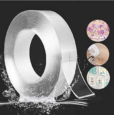 TRIVYOM Double Sided Removable Traceless Adhesive Washable Sticky Grip Tape (3 Meter) Grip Tape(Multicolor)