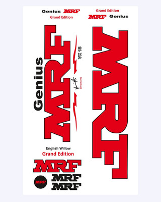 MRF VK Bat Sricker Bat Sticker(Red, White)